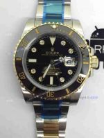Noob Factory Swiss Replica Rolex Submariner Watch 2-Tone Black Dial Diamond Markers